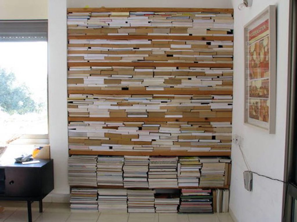 The bookcase in Gali Cnaani's home