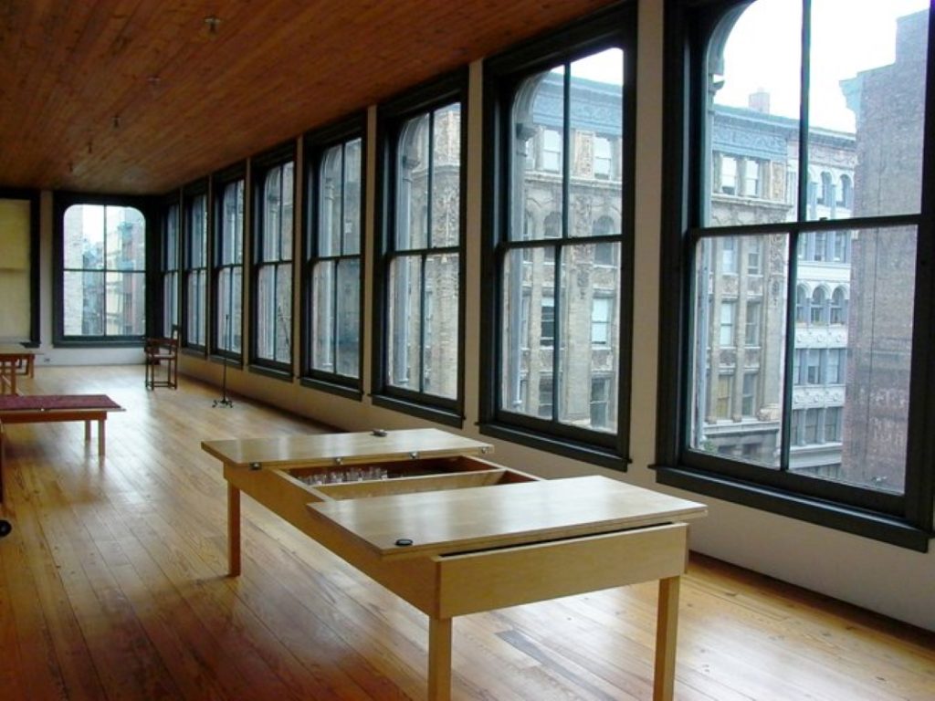 Furniture designed by Donald Judd, in his New York home