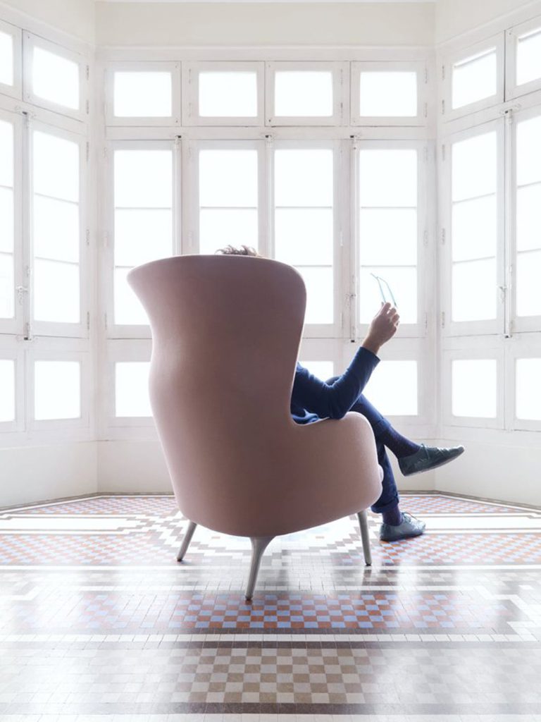 [Back view of the RO Chair designed by Jaime Hayon for furniture company Fritz Hansen | Photograph: courtesy of Hayon Studio]